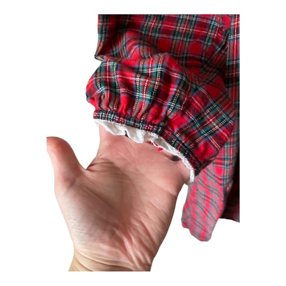 LANZ OF SALZBURG Red Plaid Flannel Nightgown Size Medium - Picture 6 of 13